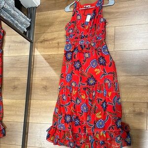 Rebecca Minkoff Floral Red Sleeveless Dress